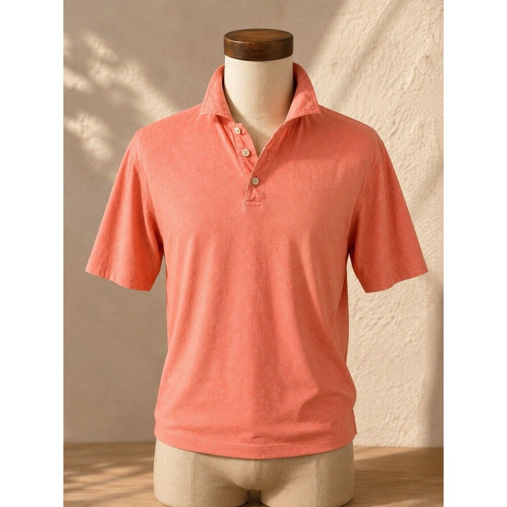 Tommy Bahama Men’s Coral Short Sleeve Cotton Silk Polo Shirt Size L